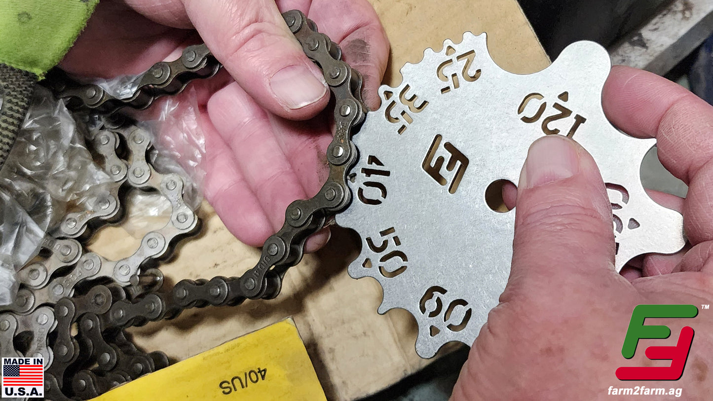 Calibre del tamaño de la cadena