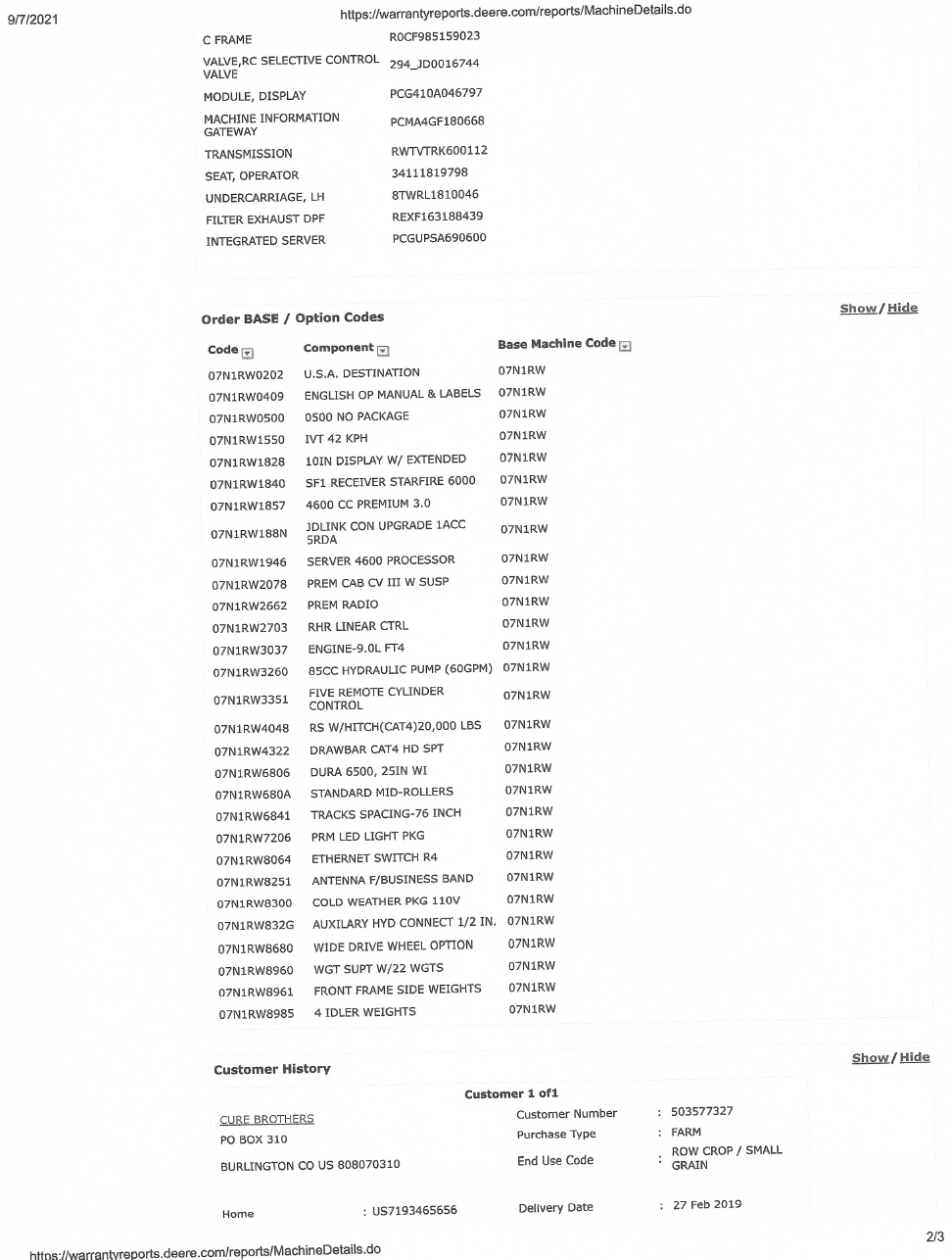 2019 John Deere 8370RT