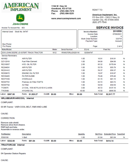 2019 John Deere 8370RT