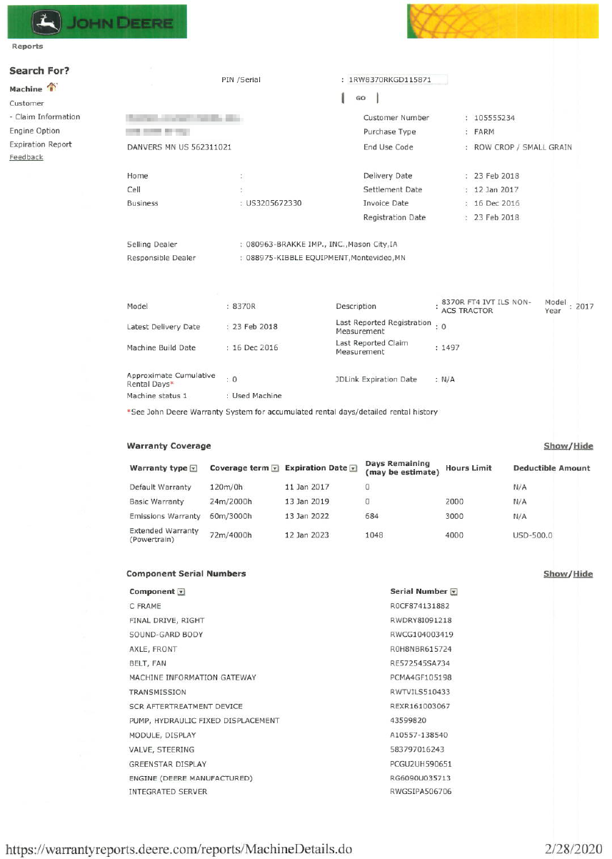 2017 John Deere 8370R